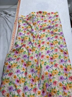 Easy Clothes Floral A-Line Midi Skirt - Multicolor